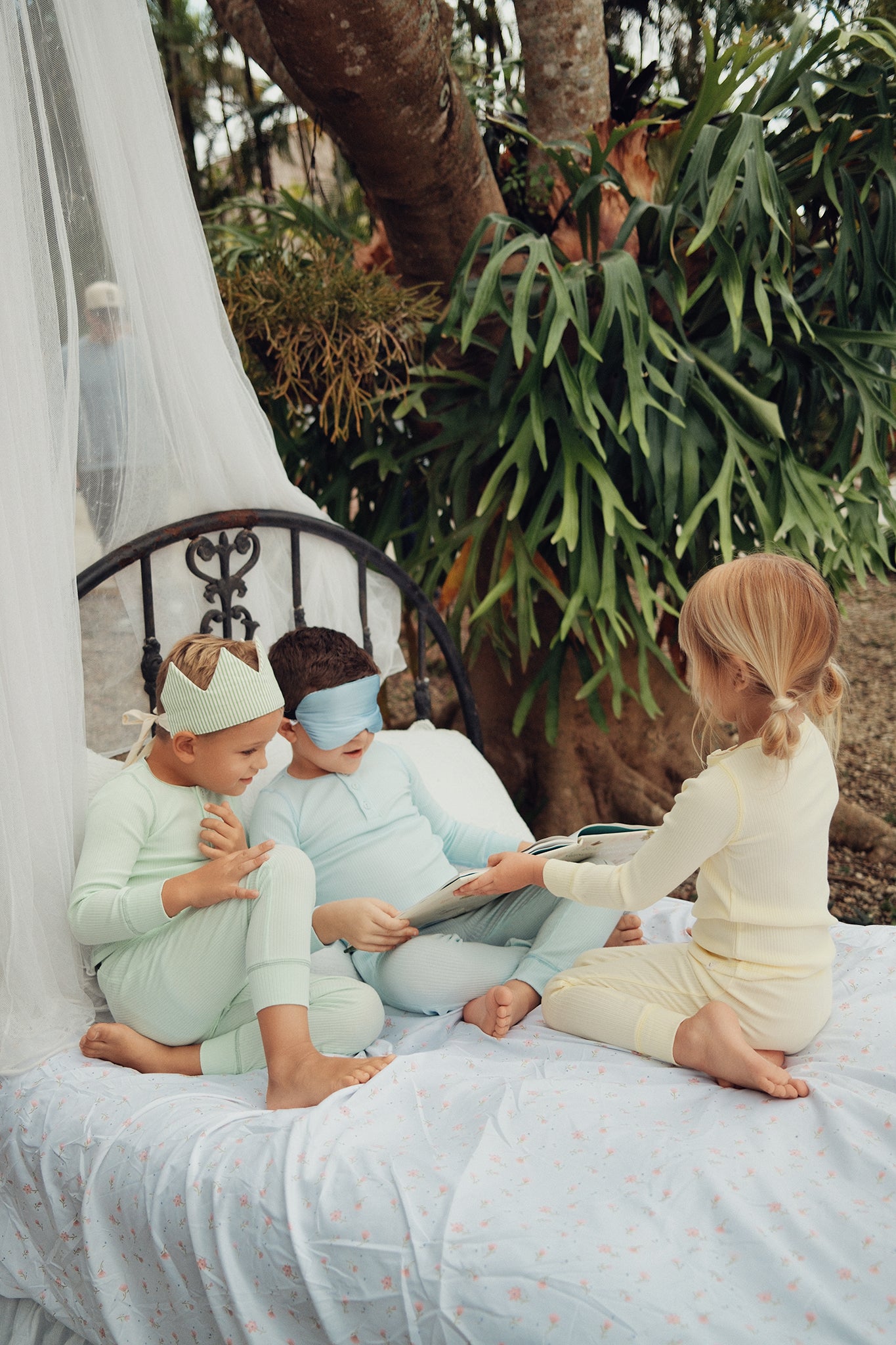 Pastel Blue Ribbed Henley Pajama