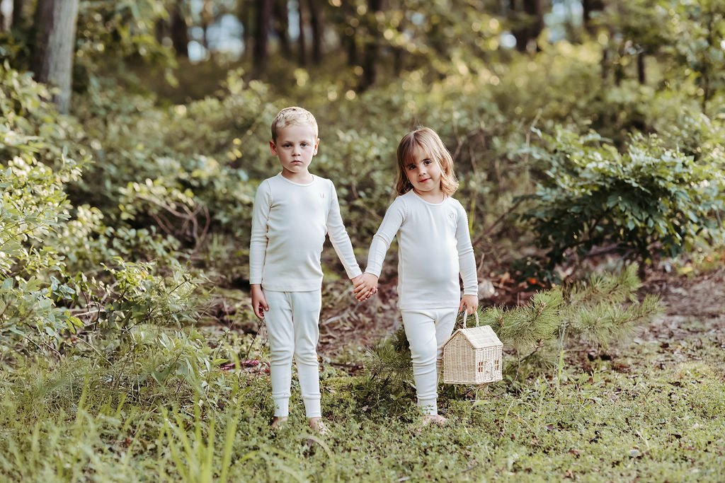 Cream Stitched Vine Pajama