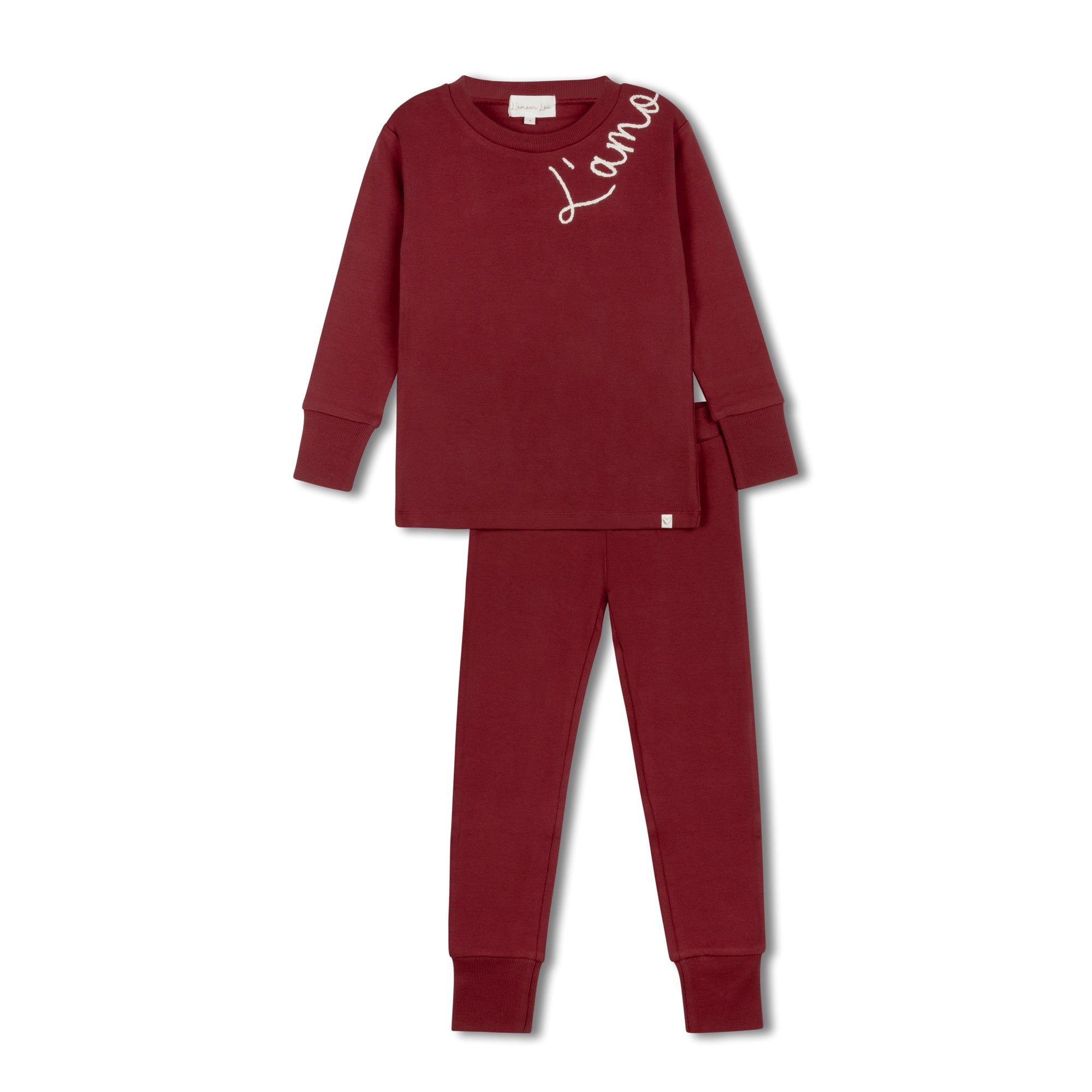 Deep Red Rope Embroidered Pajama