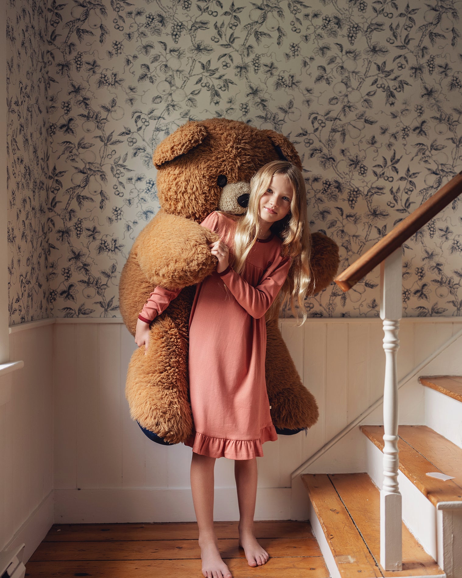 Dusty Pink Pointelle Bow Nightgown