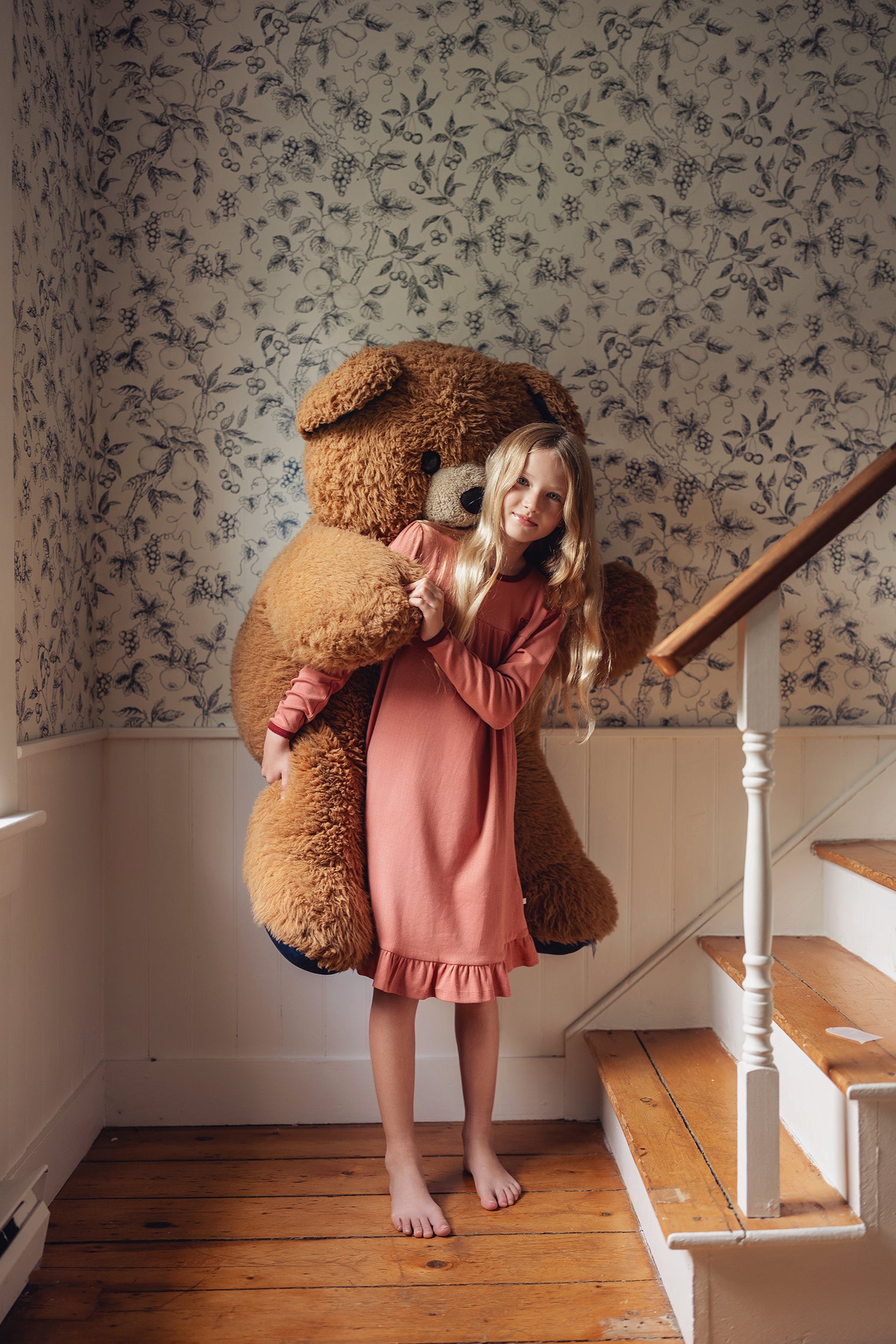 Dusty Pink Pointelle Bow Nightgown