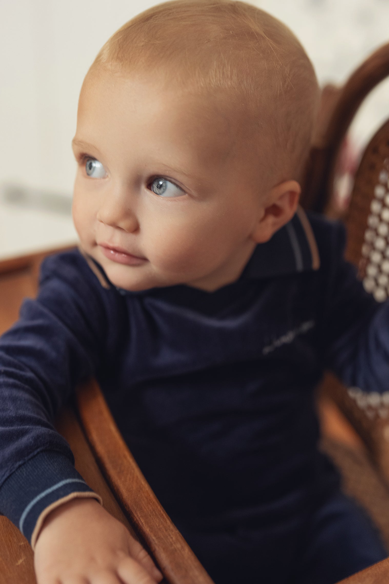 Navy Velour Polo Footie