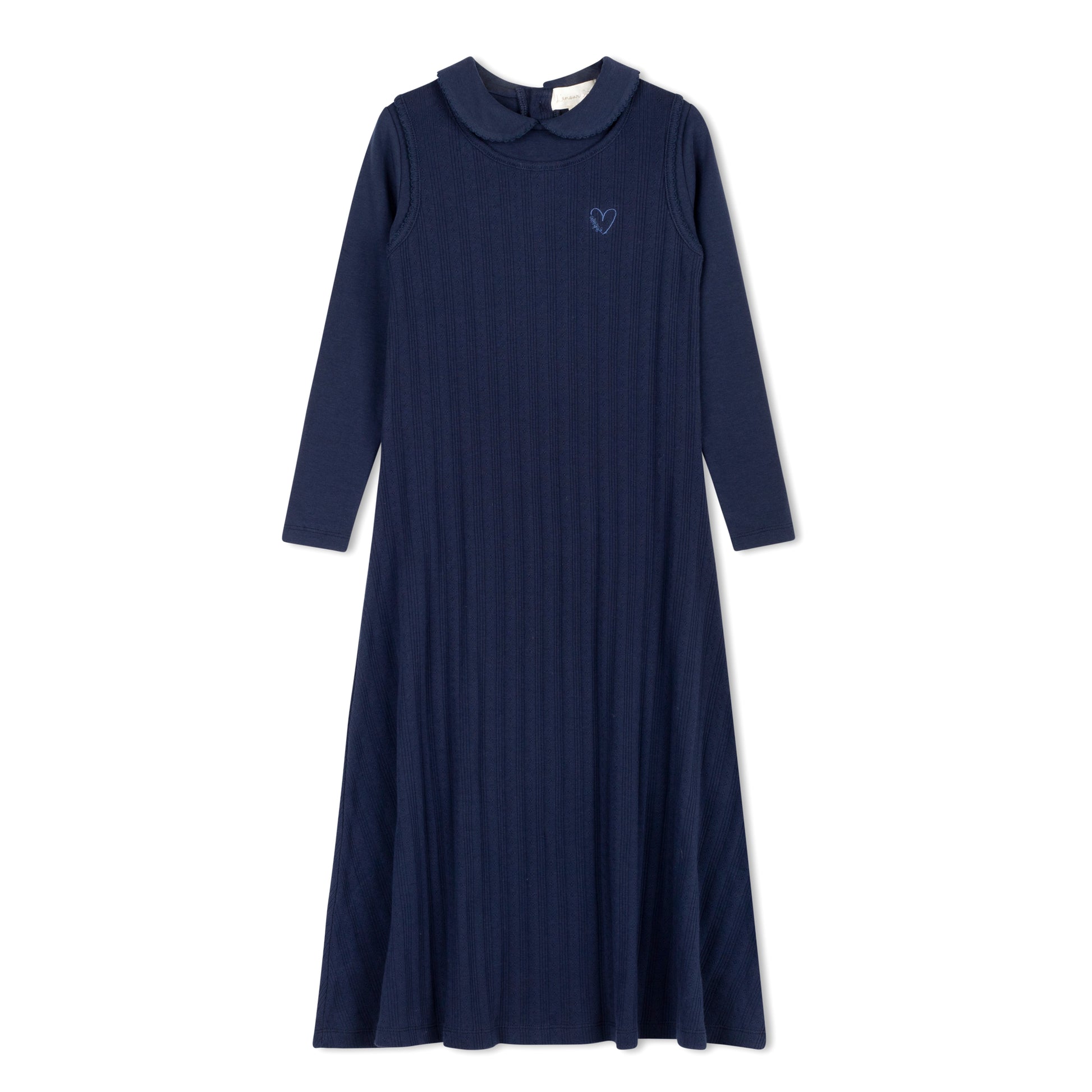 Navy Variegated Ribbed Maxi Robe