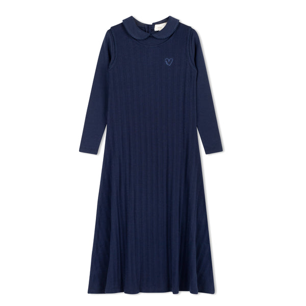 Navy Variegated Ribbed Maxi Robe – L'amour Lou