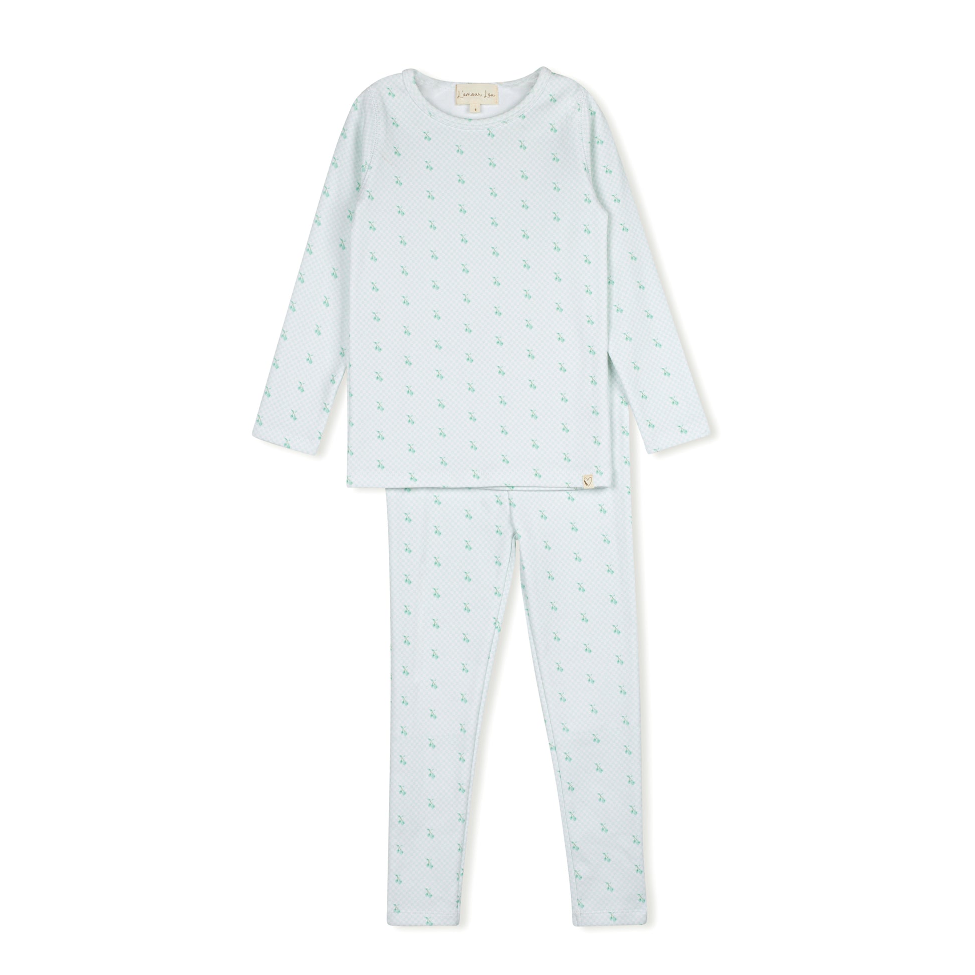 Spearmint Checkerboard Cherry Pajama