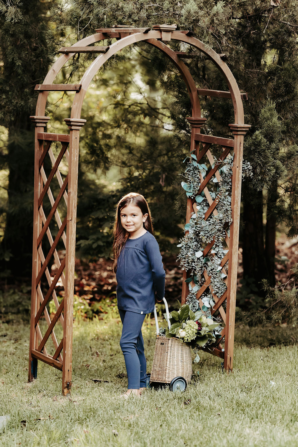 Navy Flocked Heart Pajama