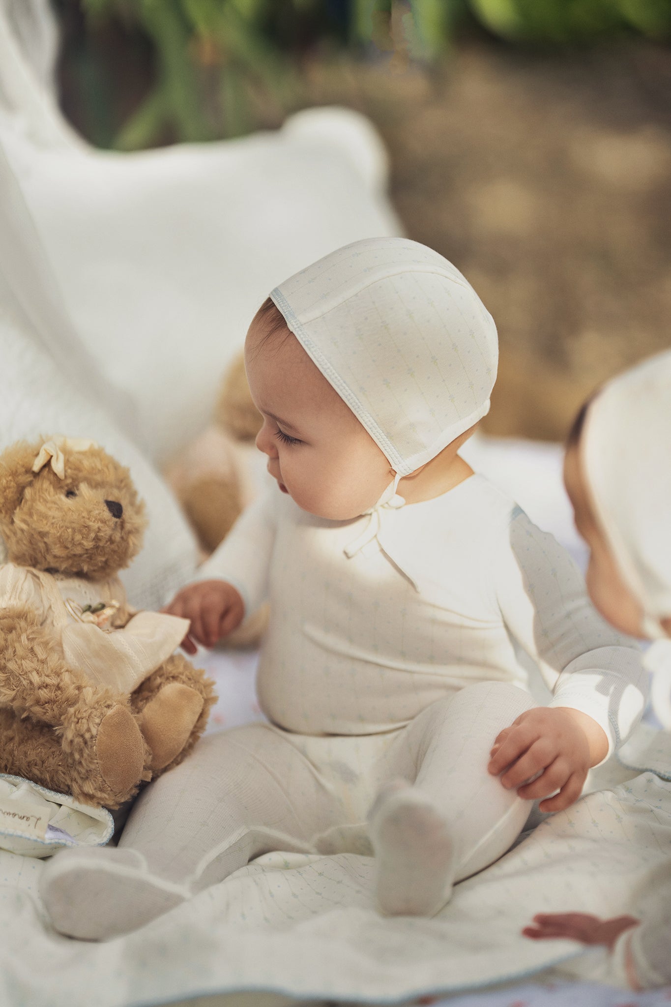 Blue Floral Striped Footie