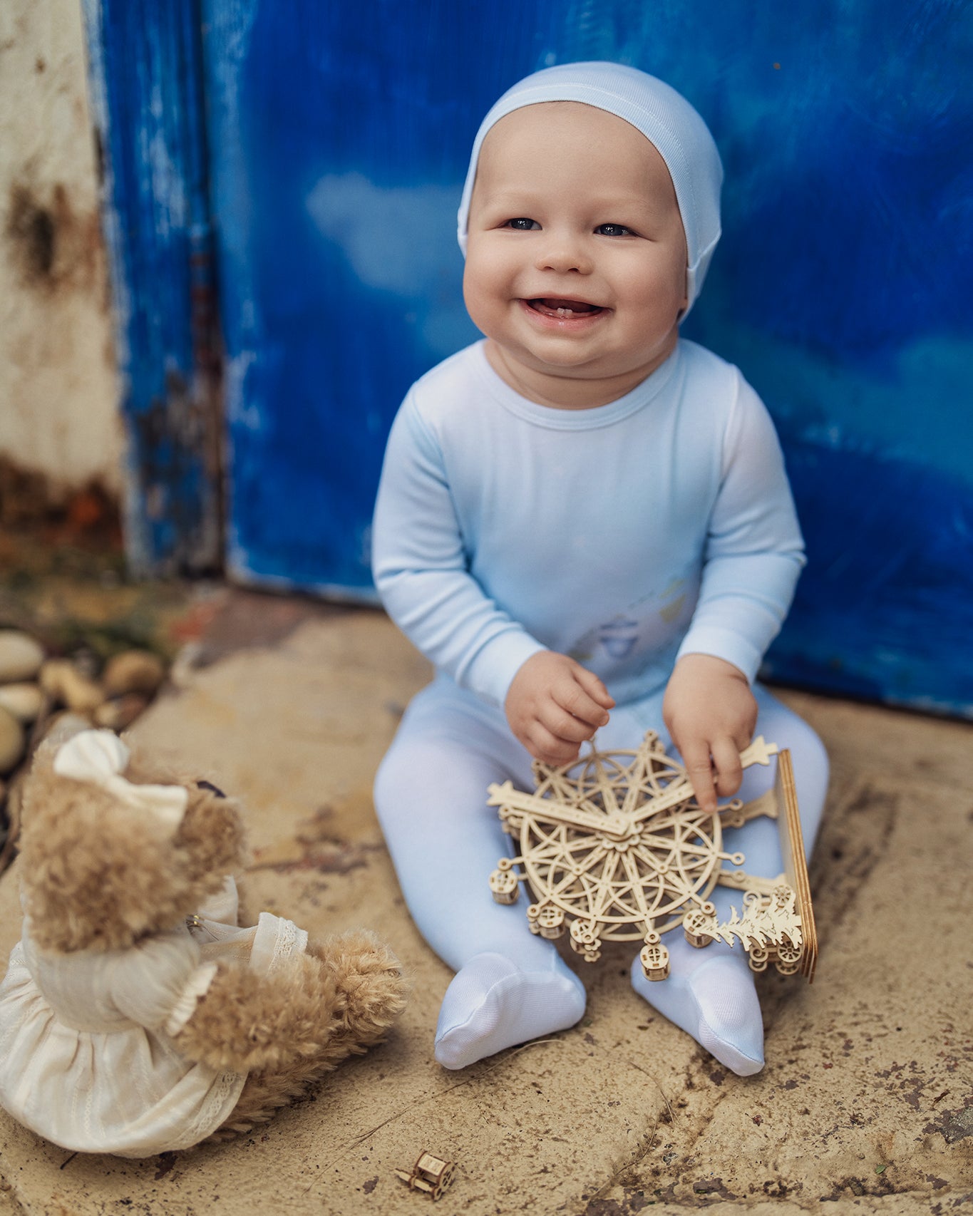 Blue Tye Dye Ferris Wheel Footie