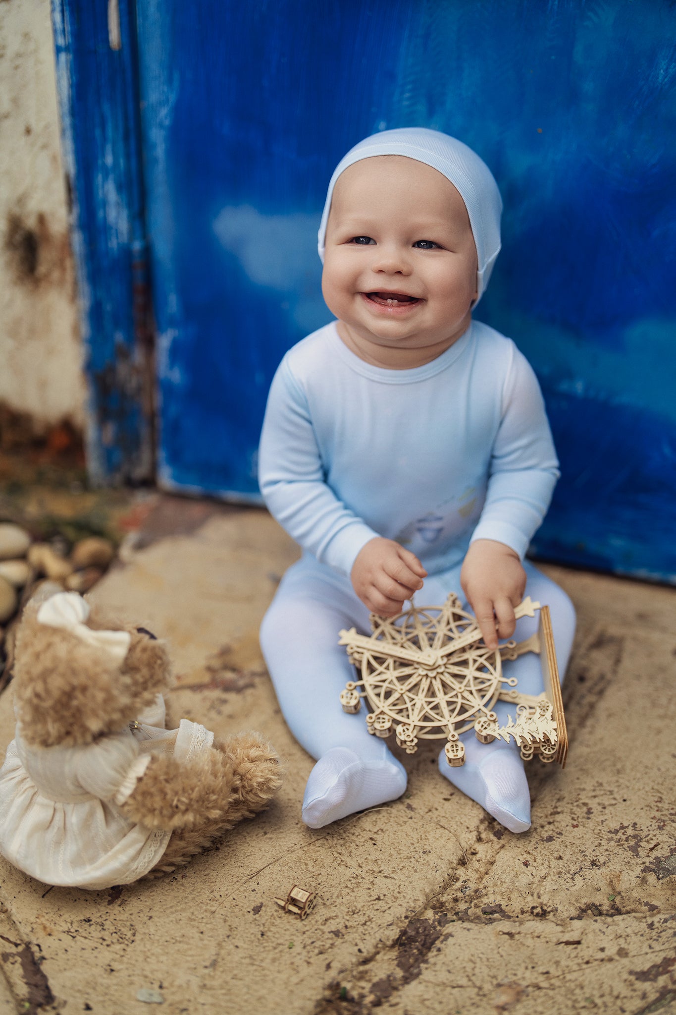 Blue Tye Dye Ferris Wheel Footie