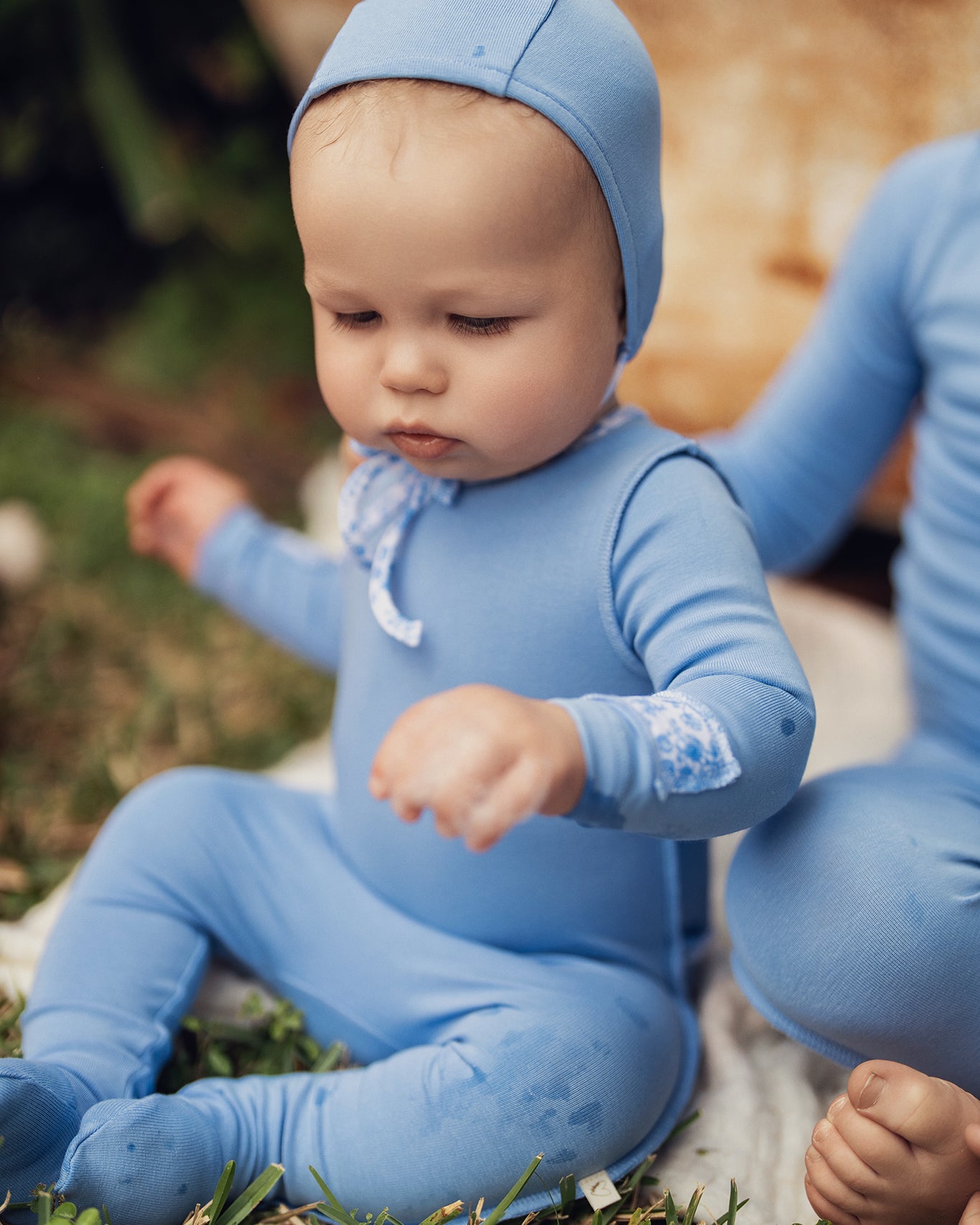 Crystal Blue Inside Seams Patch Footie