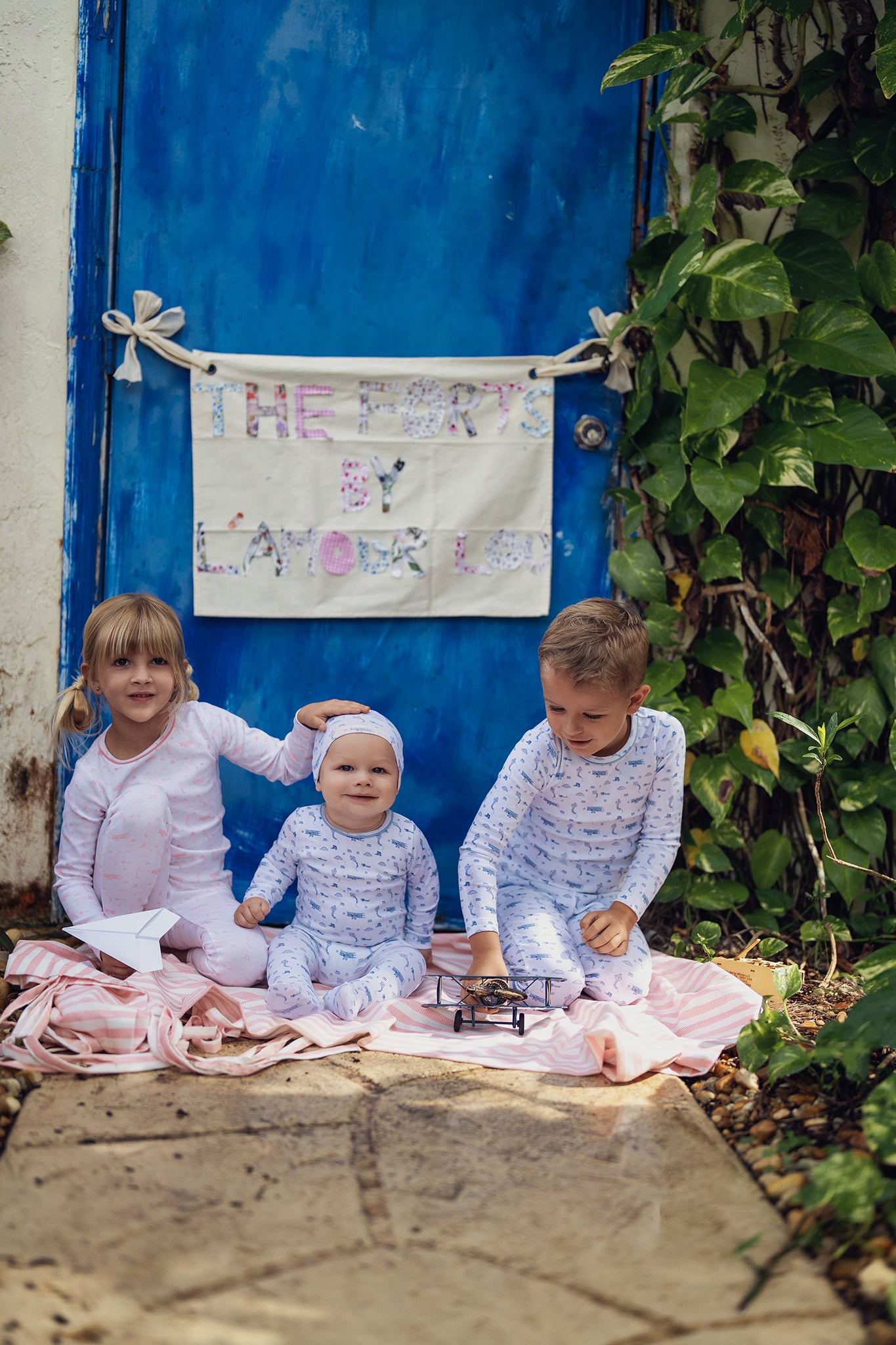 Blue Dreamy Vintage Sky Print Footie