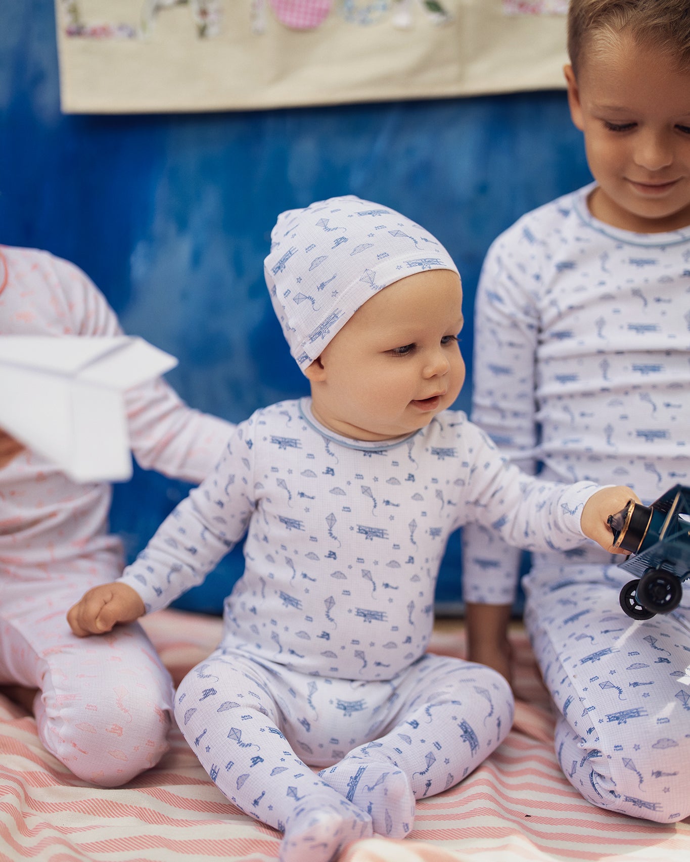 Blue Dreamy Vintage Sky Print Footie