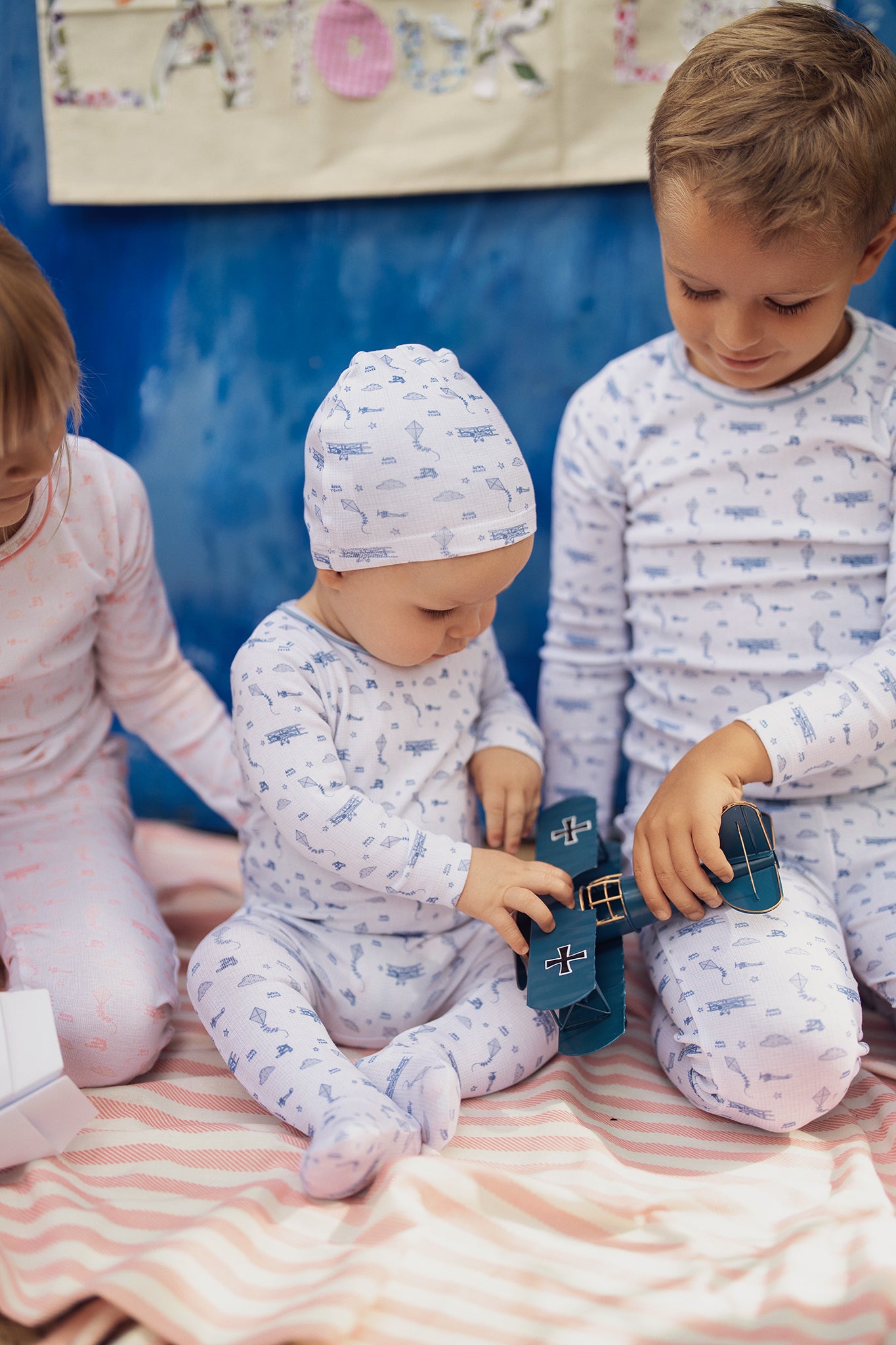 Blue Dreamy Vintage Sky Print Footie