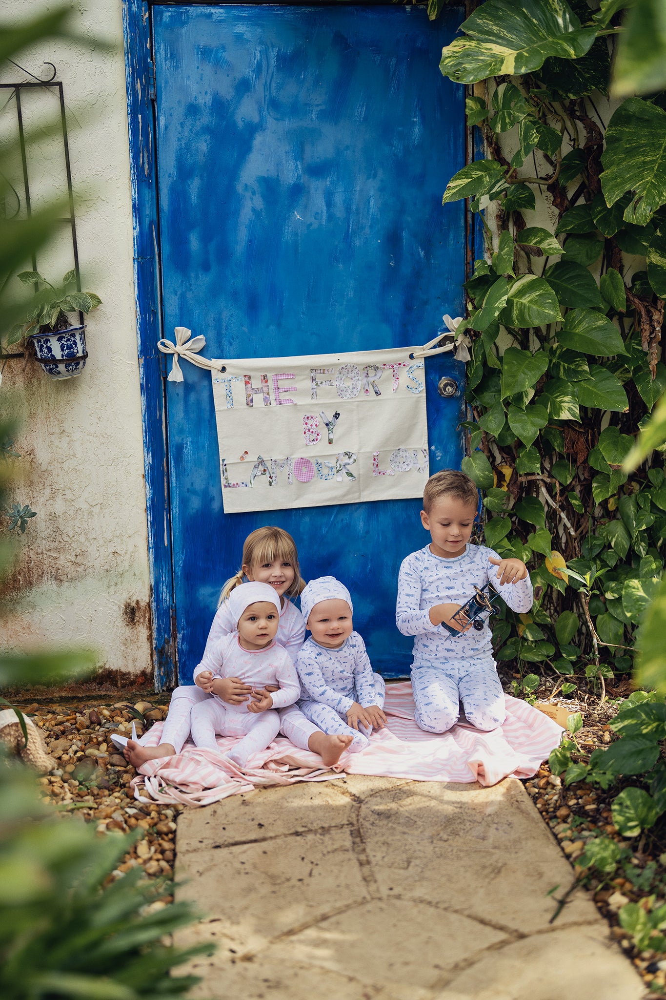 Blue Dreamy Vintage Sky Print Footie