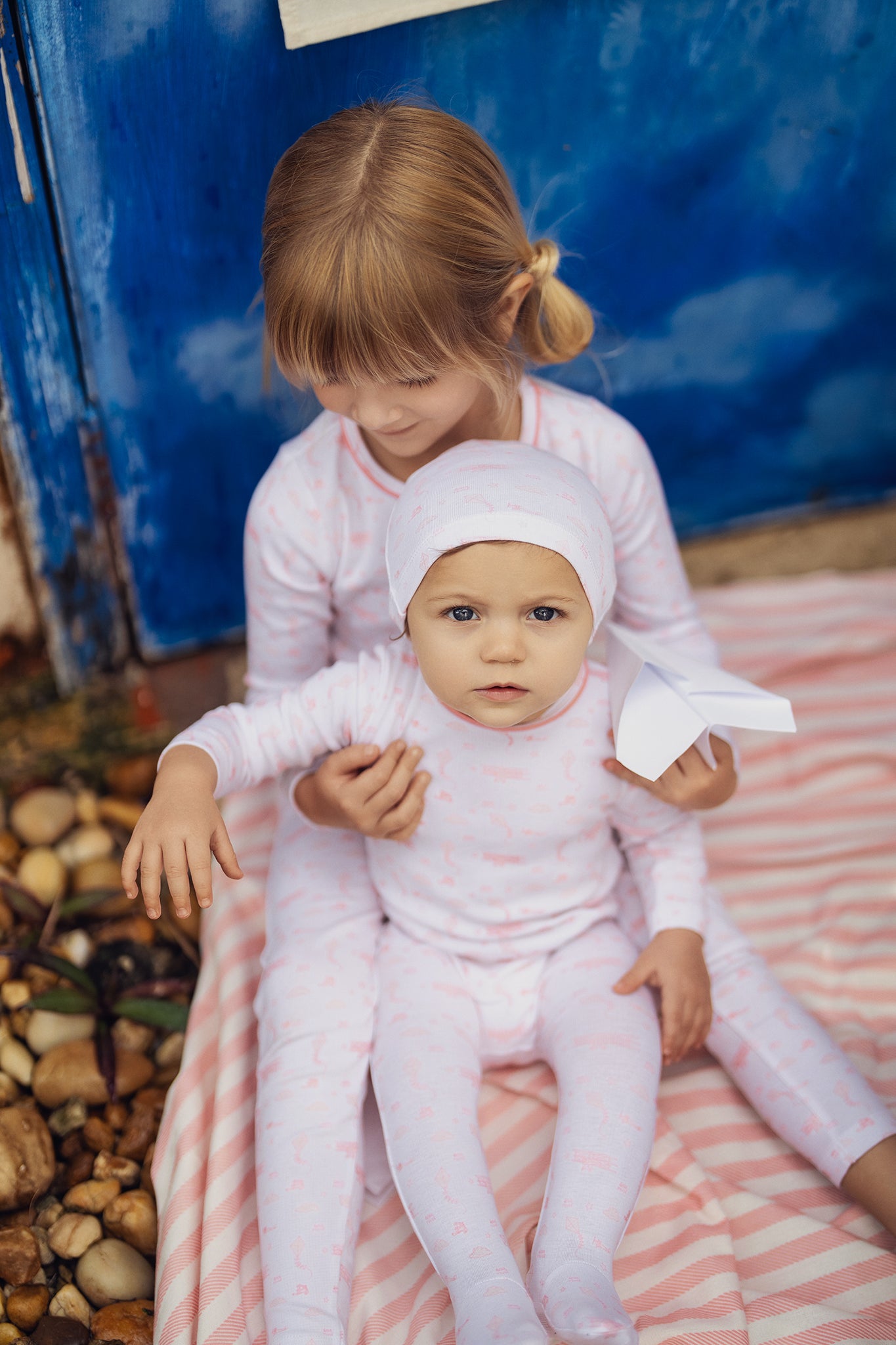 Pink Dreamy Vintage Sky Print Footie