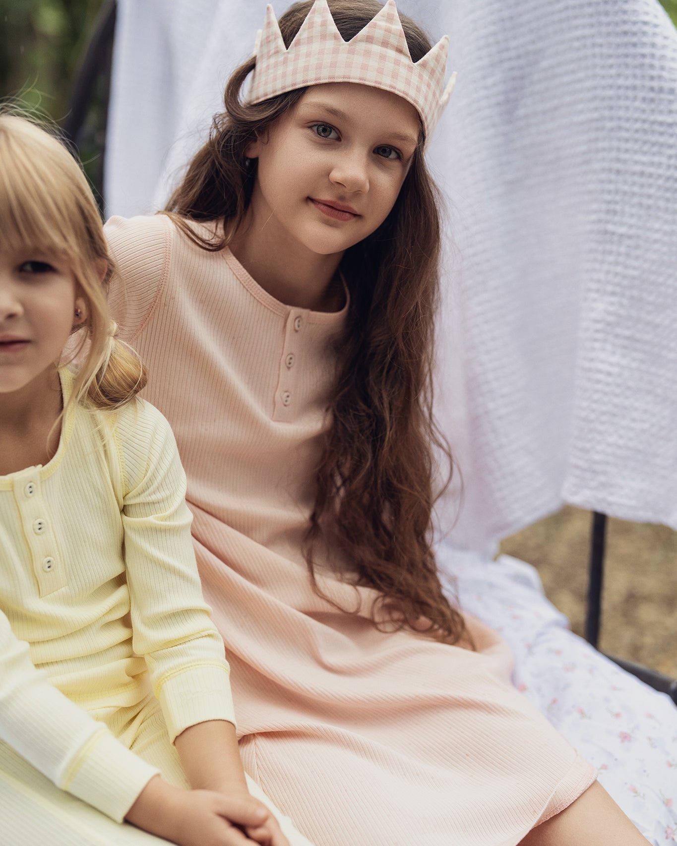Pastel Pink Ribbed Henley Nightgown