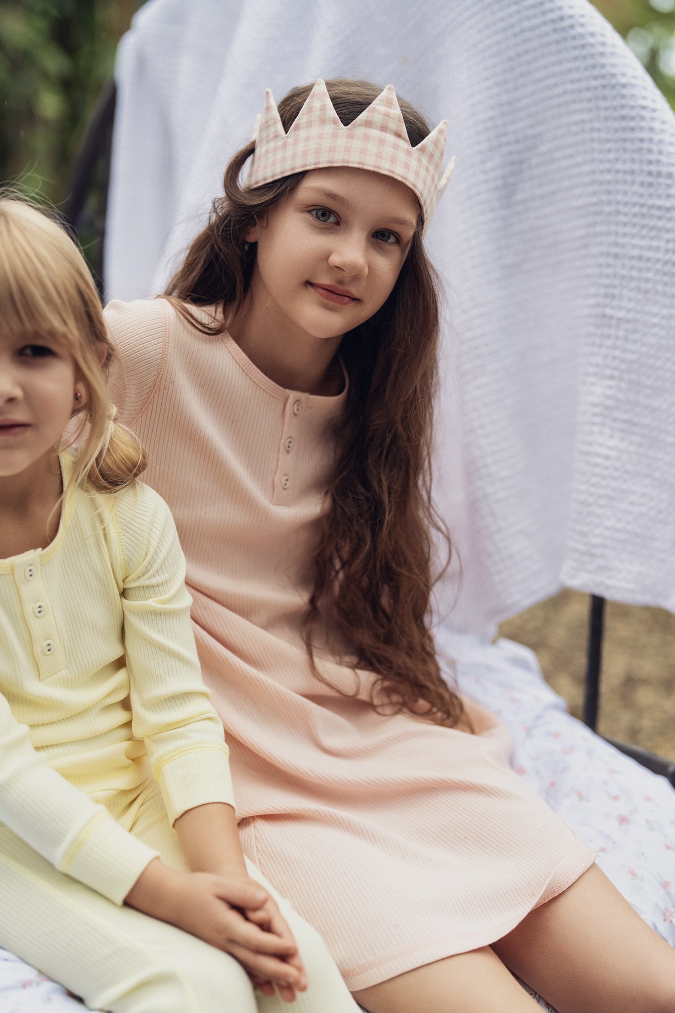 Pastel Pink Ribbed Henley Nightgown