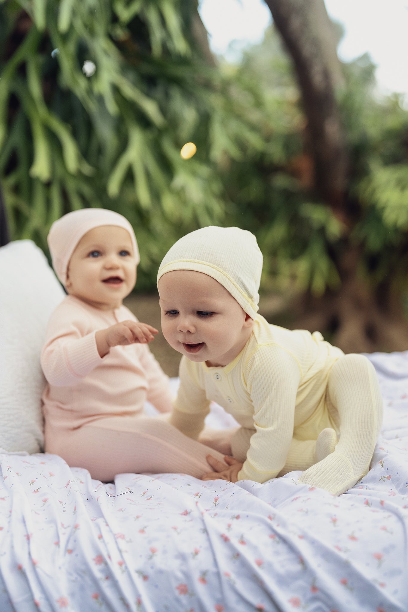 Lemon Ice Ribbed Henley Footie