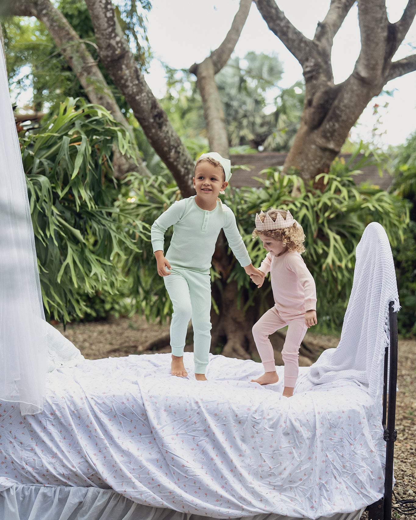 Spearmint Ribbed Henley Pajama