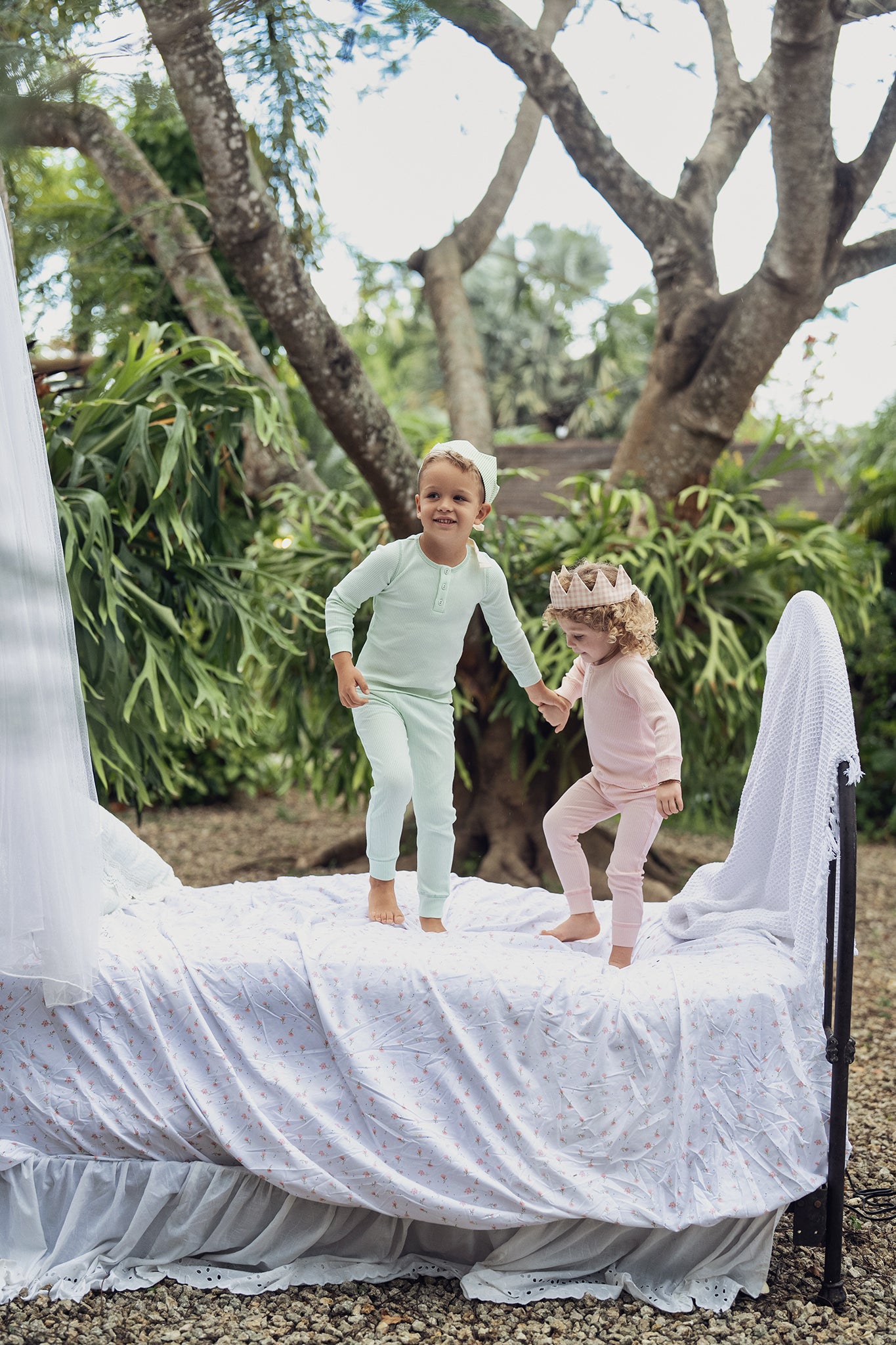 Spearmint Ribbed Henley Pajama