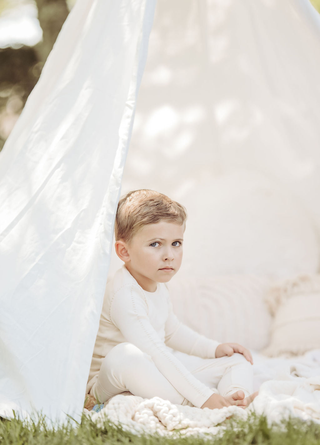 Cream Stitched Vine Pajama