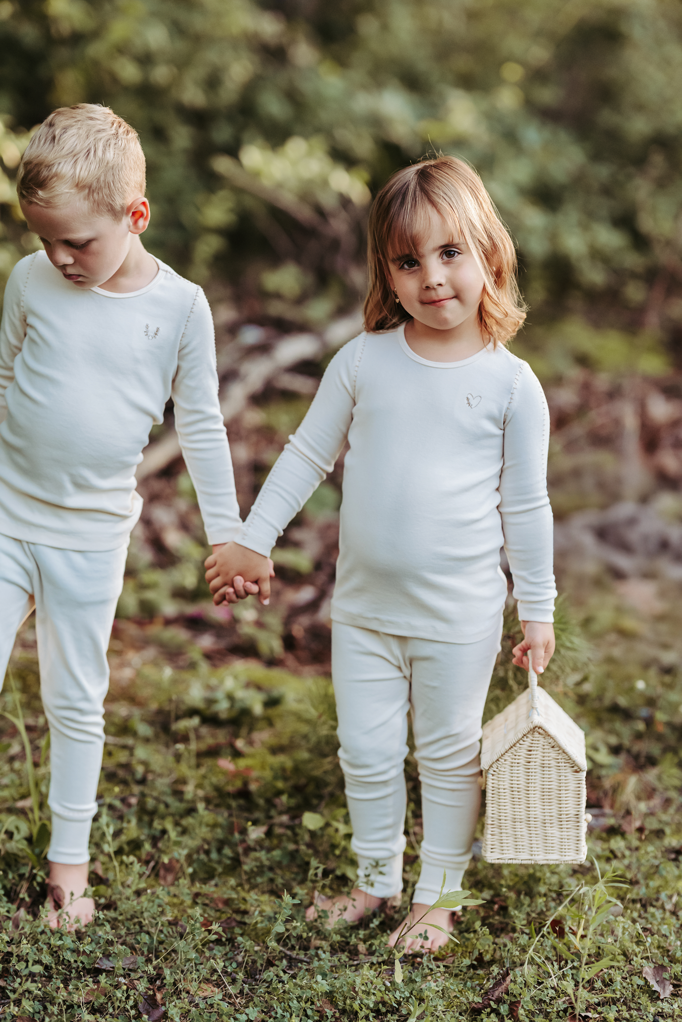 Cream Stitched Vine Pajama