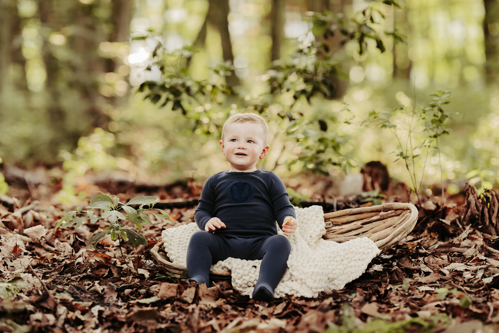 Navy Vine Patch Footie