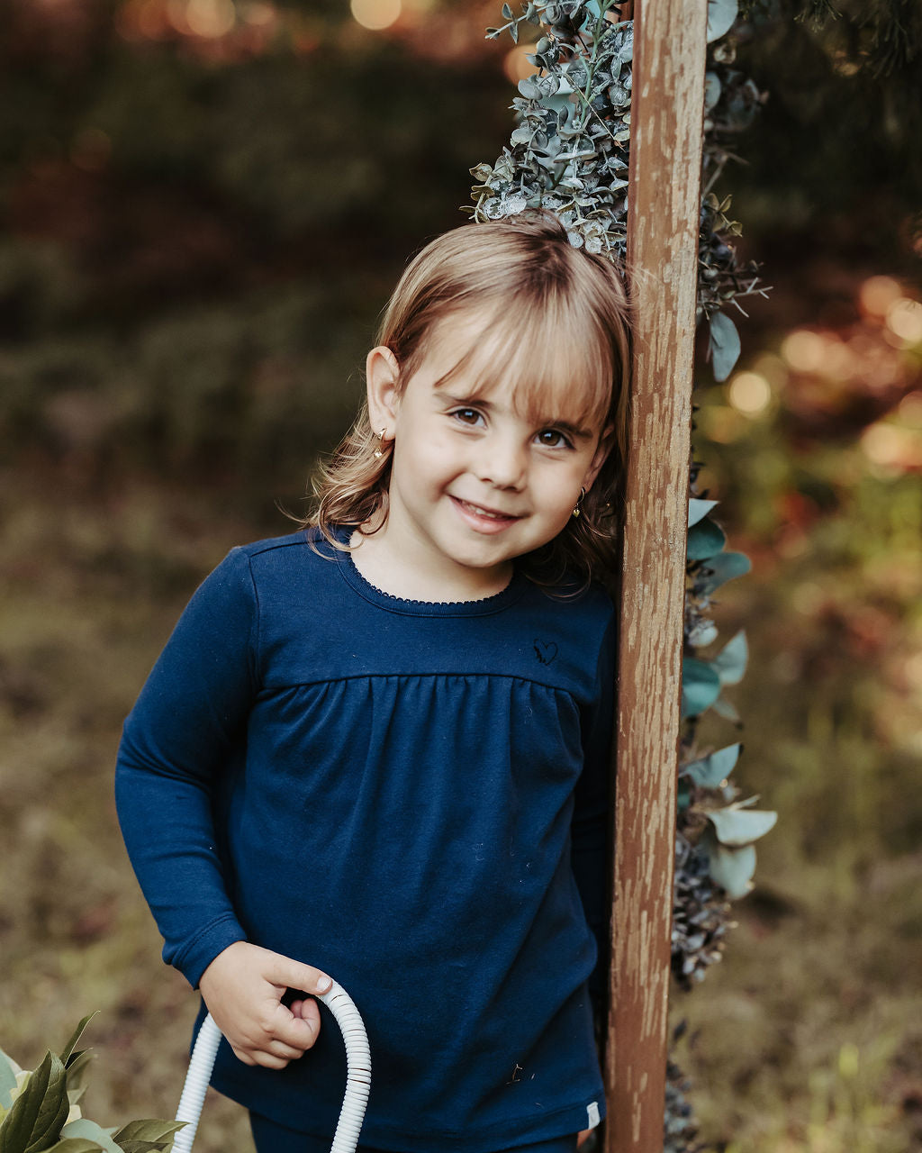 Navy Flocked Heart Pajama