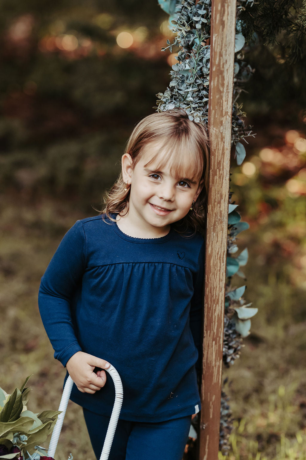 Navy Flocked Heart Pajama
