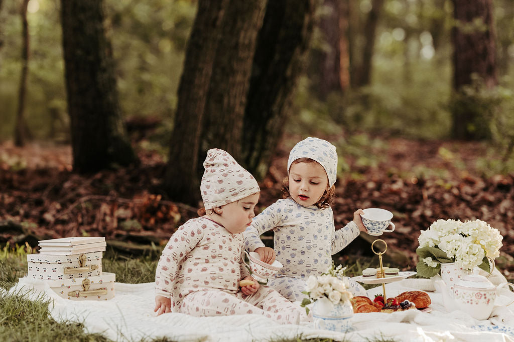 Blue Tea Party Footie