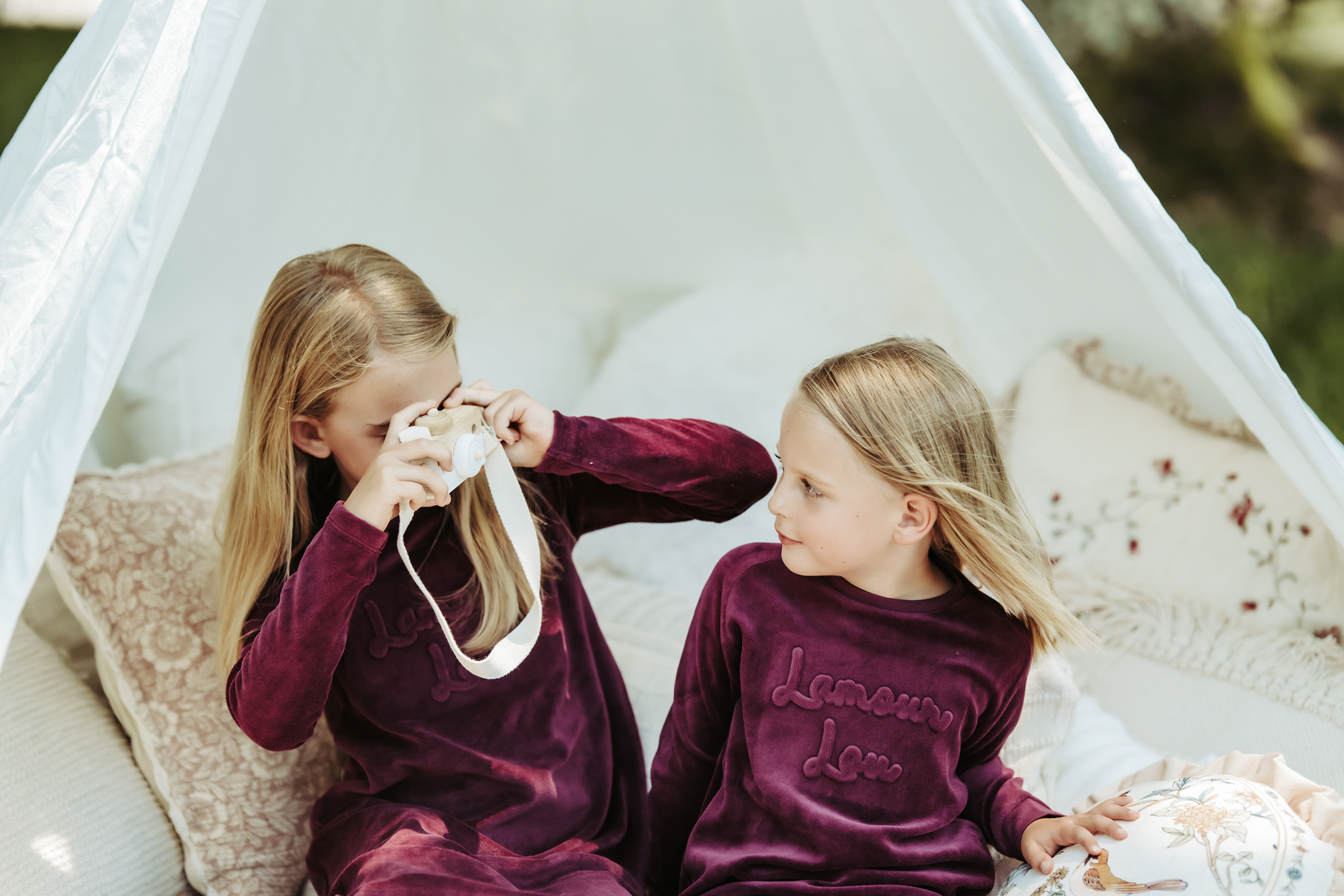 Wine Velour Emboss Nightgown