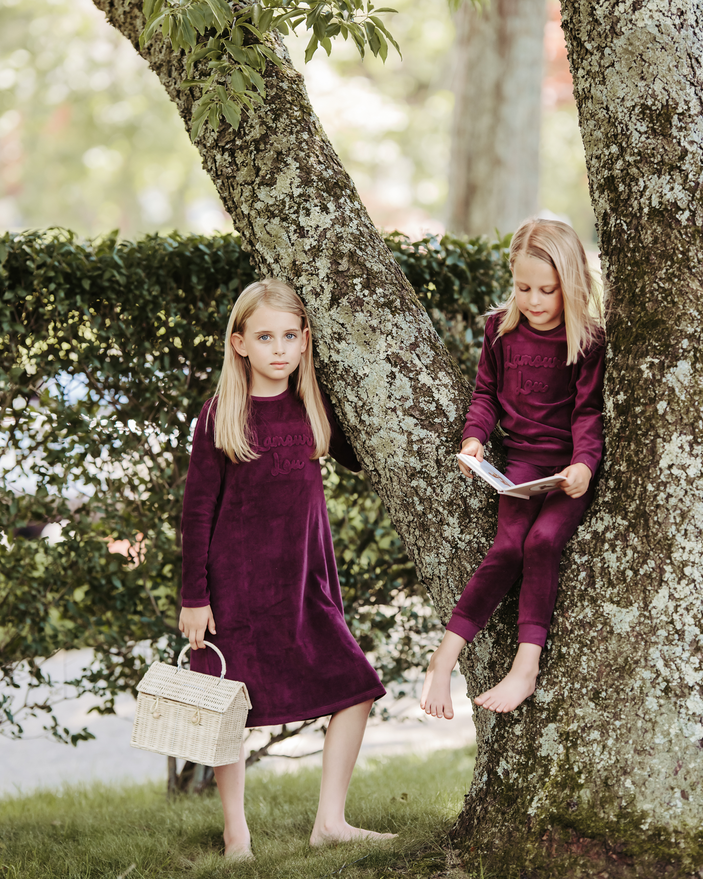 Wine Velour Emboss Pajama
